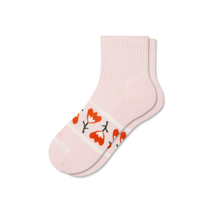 Women's Garden Party Quarter Socks - Breathable Home Cushion