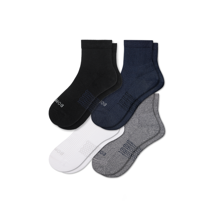 Men's Modern Rib Quarter Sock 4-Pack - Fresh No Show Step