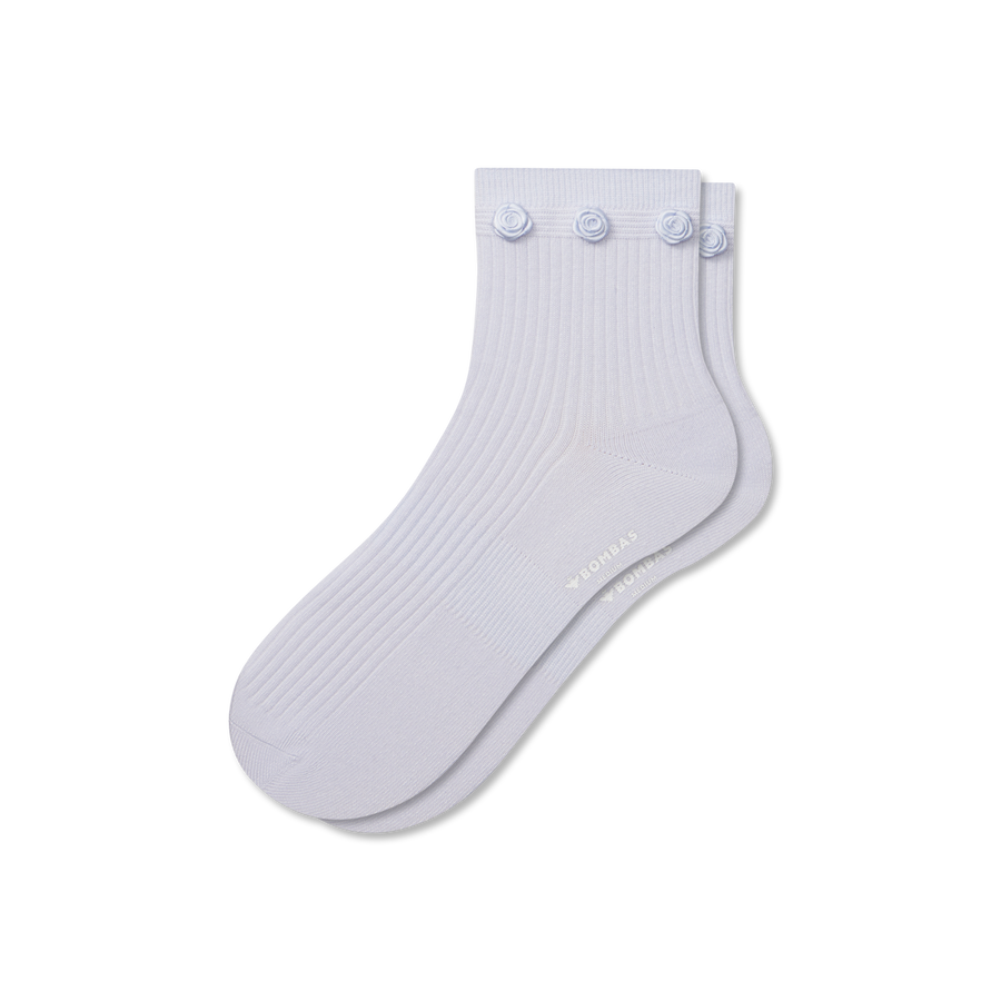 Women's Rosette True Rib Quarter Socks - Cozy Trail Wear