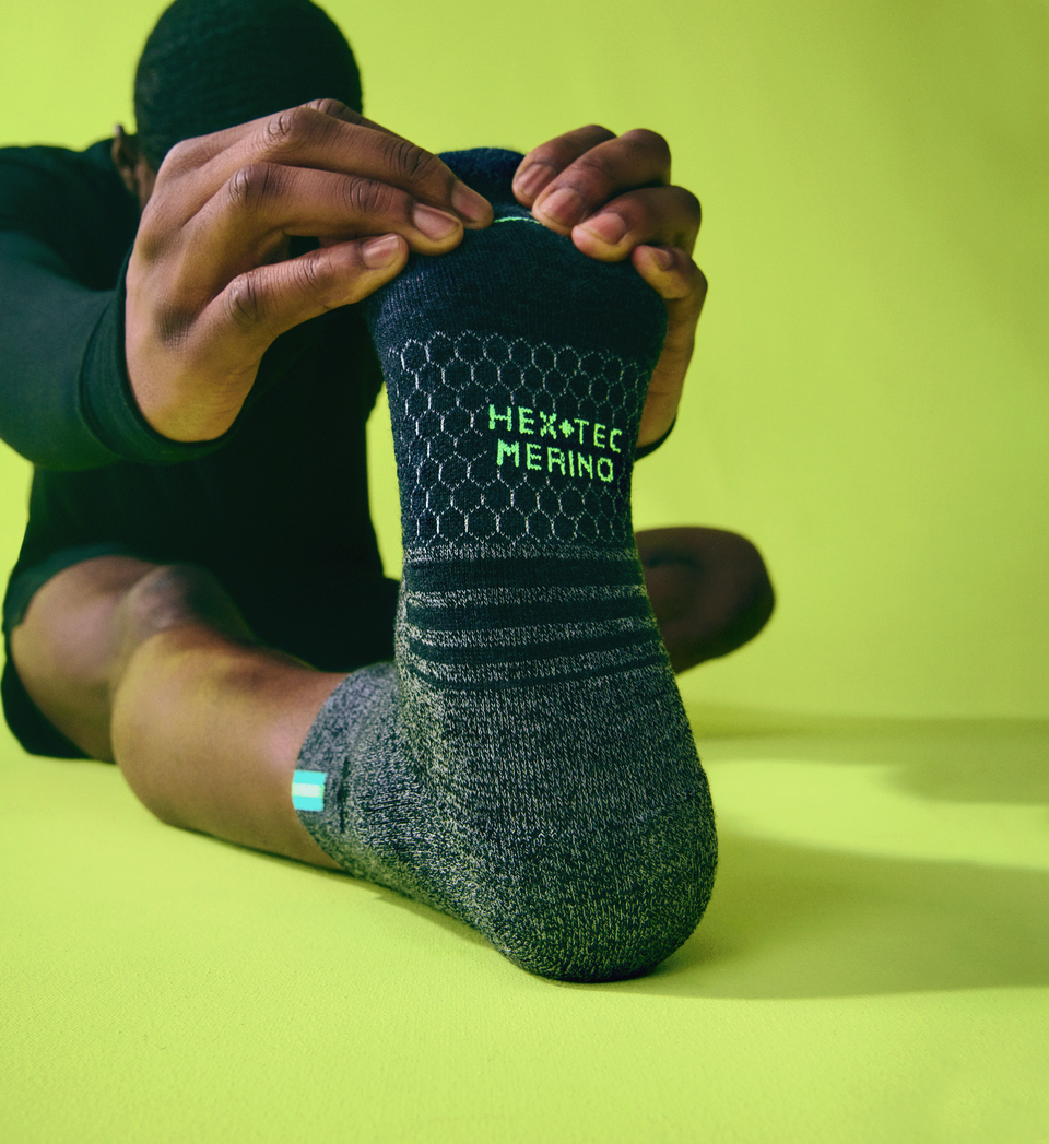 Merino Wool Blend Athletic Quarter Socks - Black Meteor MO [LIFESTYLE] [9712]