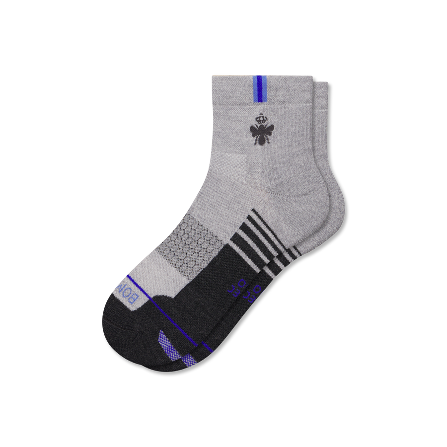 Men's Merino Wool Blend Run Quarter Socks - Run Crew Fit