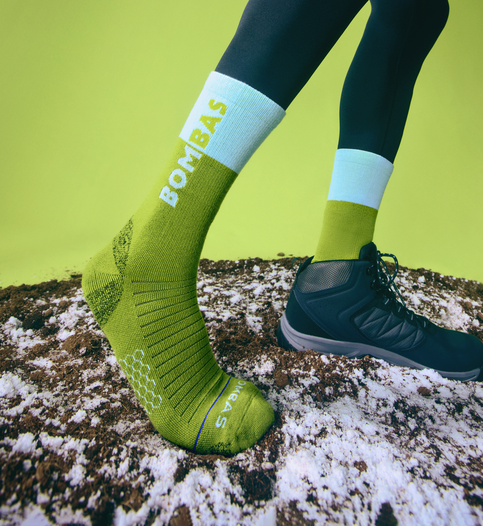Merino Wool Blend Hiking Calf Socks - Olive Twist [LIFESTYLE] [9719]