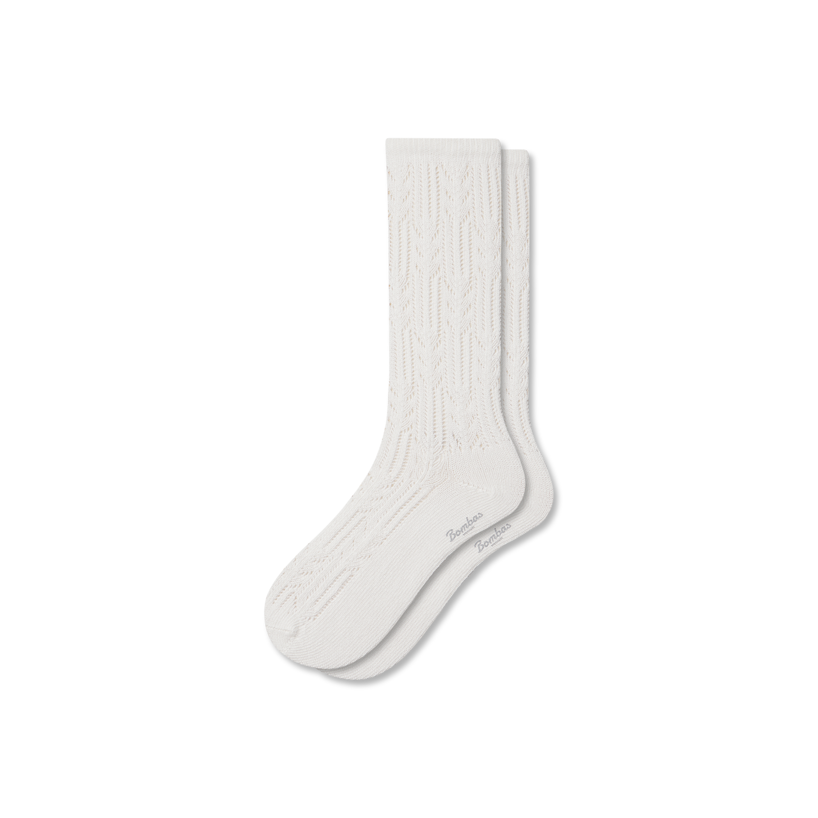 Pointelle Calf Socks - soft white L [9728]