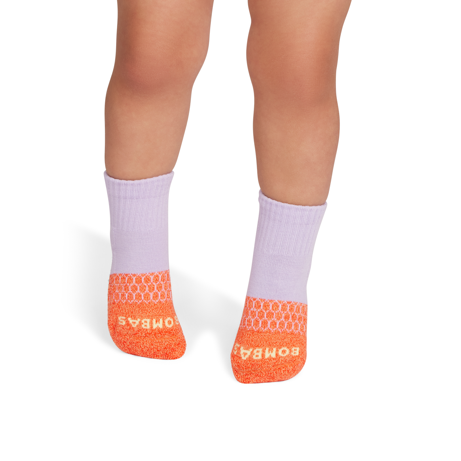 Toddler Gripper Calf Socks - Bright Cantaloupe OM1