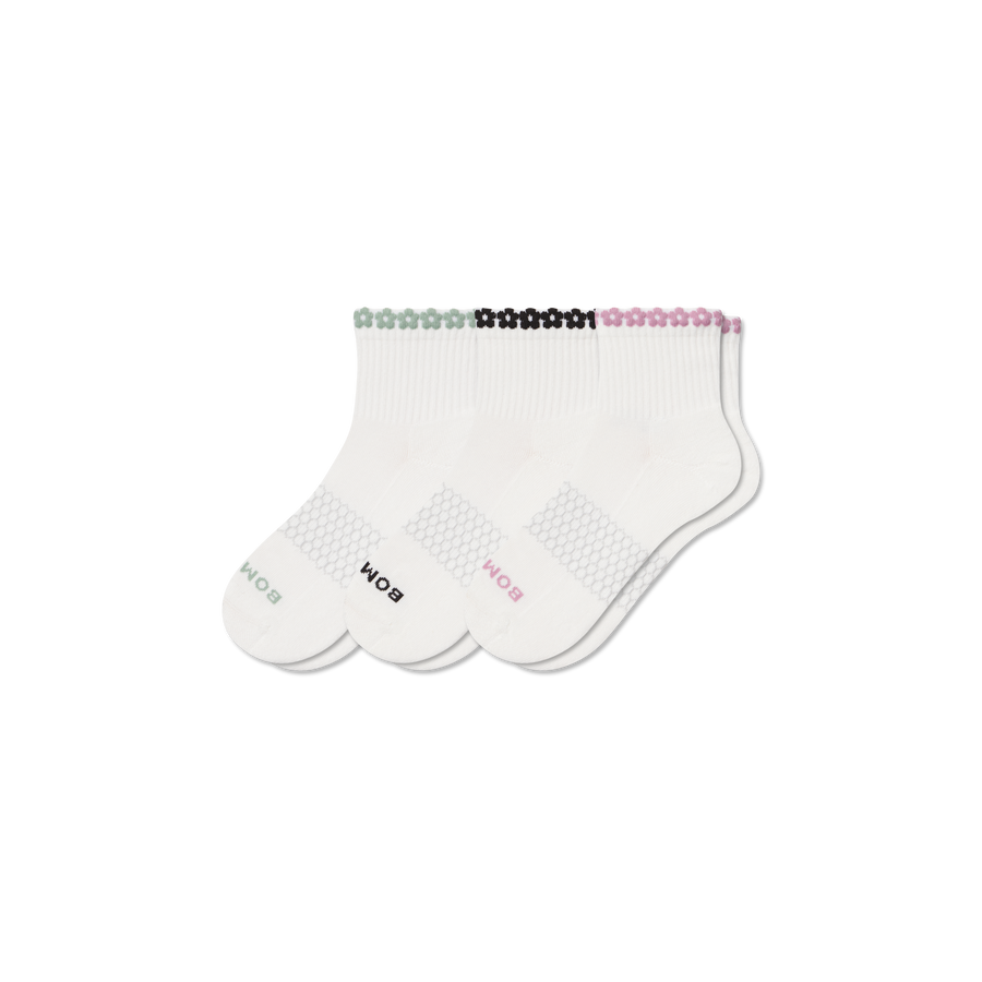 Women's Daisy Chain Quarter Sock 3-Pack - Studio No Show Wear