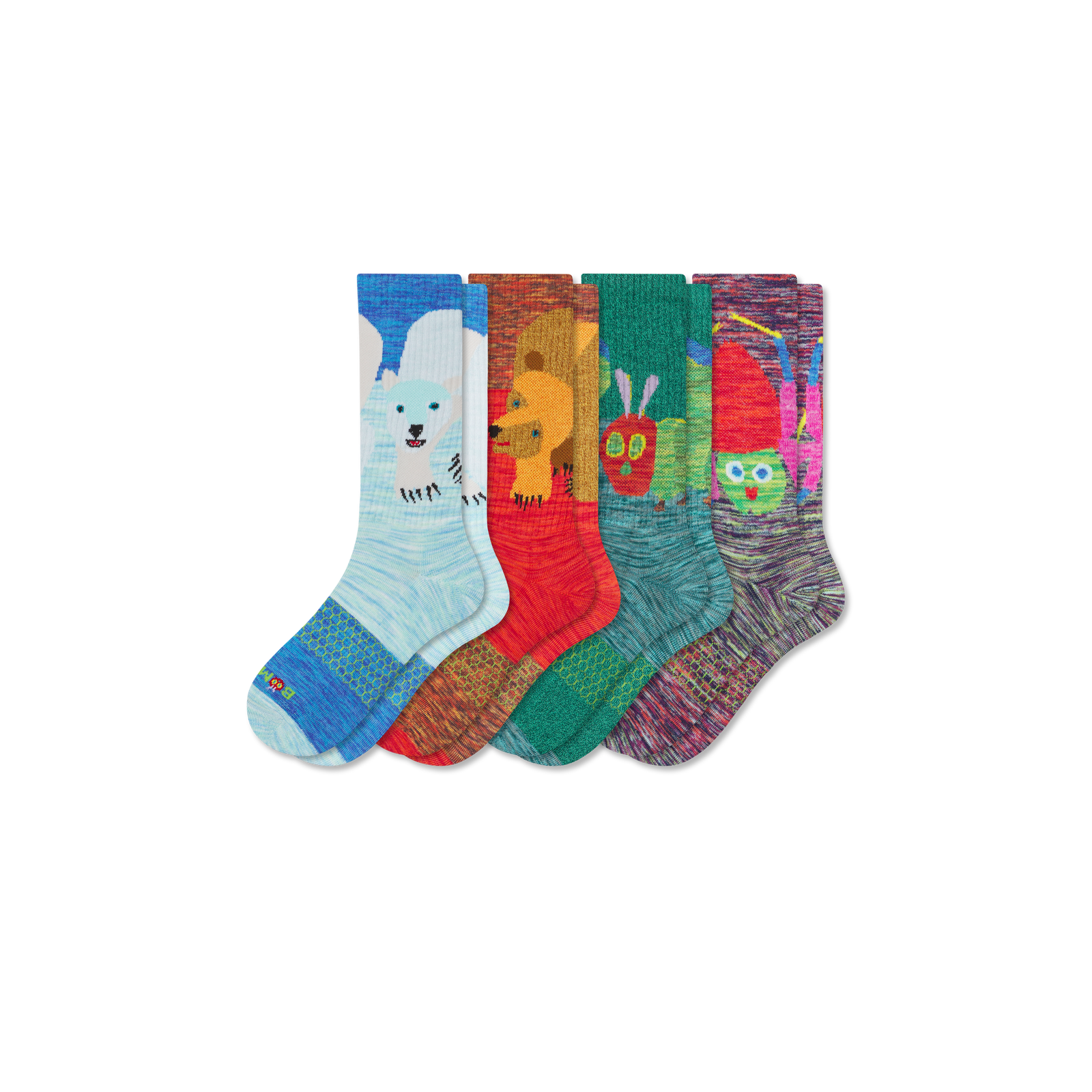 Adult Eric Carle Calf Sock 4-Pack -critter mix L [9870]