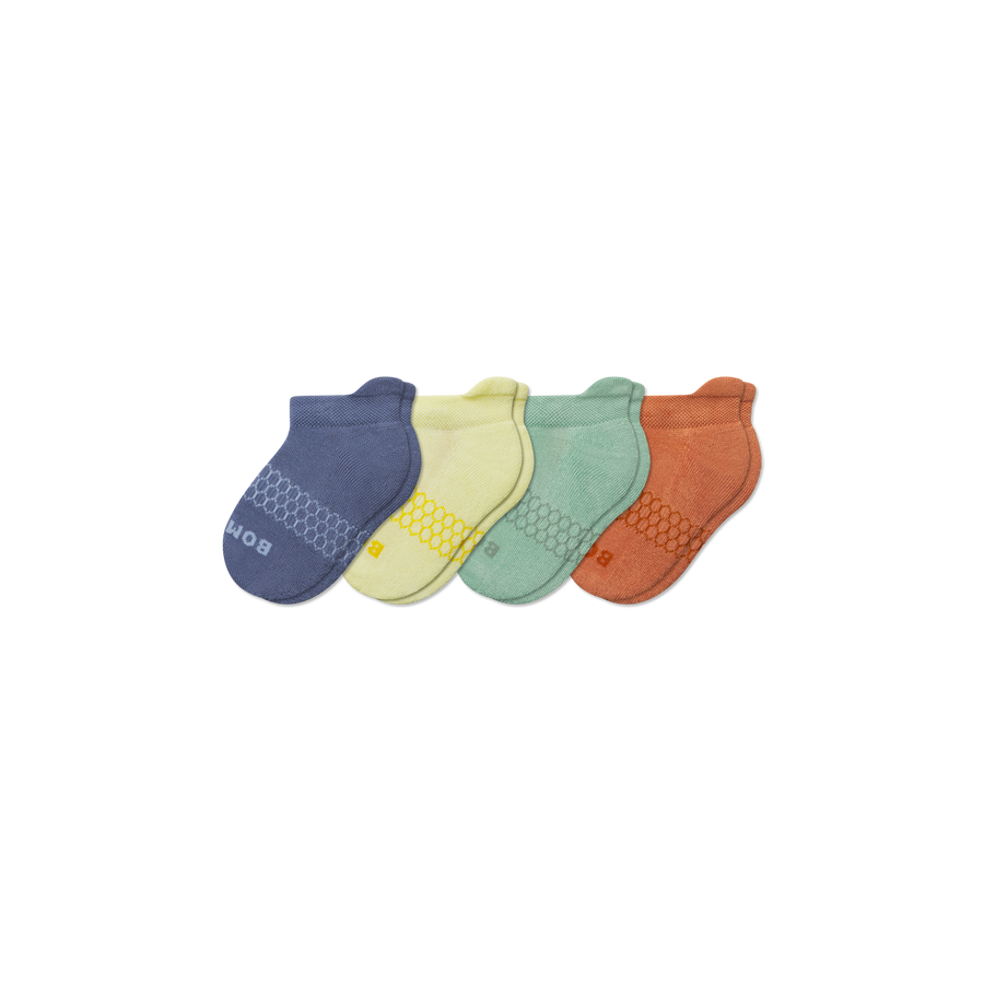 Junior Solids Ankle Sock 4-Pack - Modern No Show Rotation