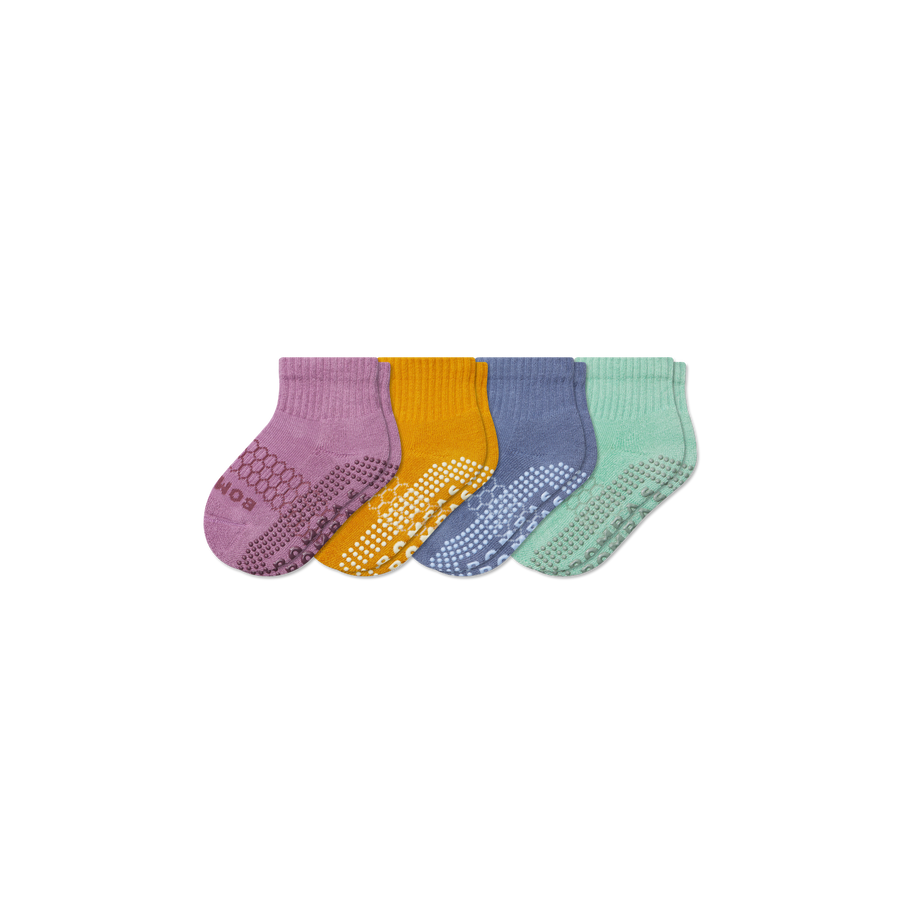 Toddler Solids Gripper Calf Sock 4-Pack - Soft Hike Cushion