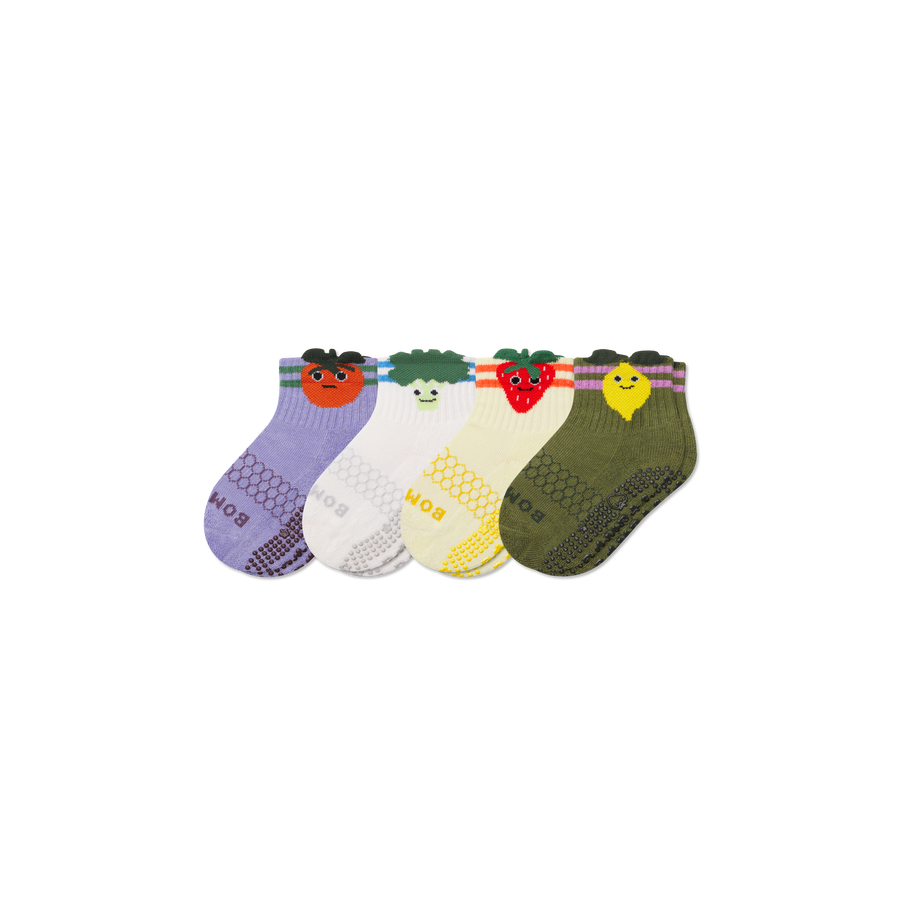 Toddler Fruits & Veggies Calf Sock 4-Pack - Trail Shift Support