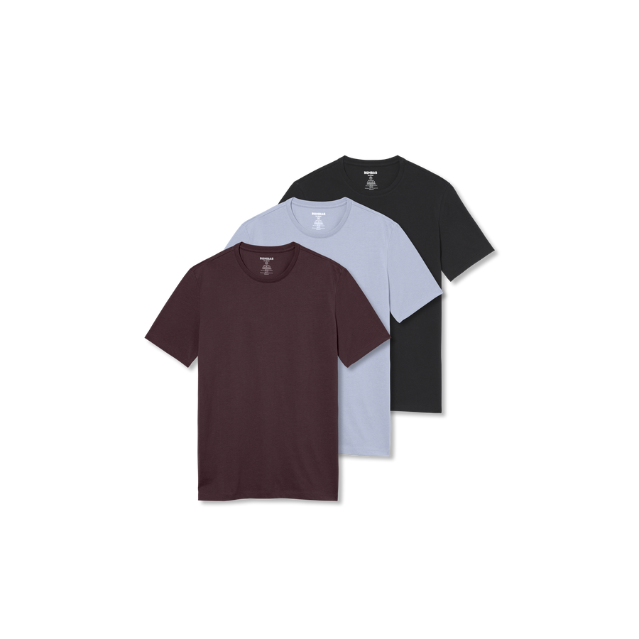 Men's Pima Cotton Slim Crew Neck T-Shirt 3-Pack - Cotton Morning Layer