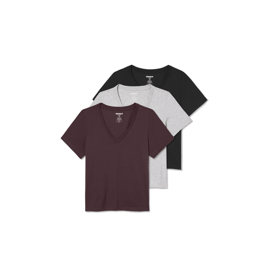 Women's Pima Cotton V-Neck T-Shirt 3-Pack - Easy Crew