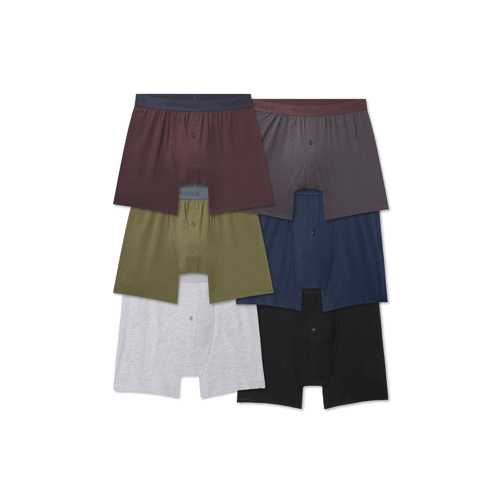 Men's Cotton Modal Blend Boxer 6-Pack - All Spice Navy Mix L