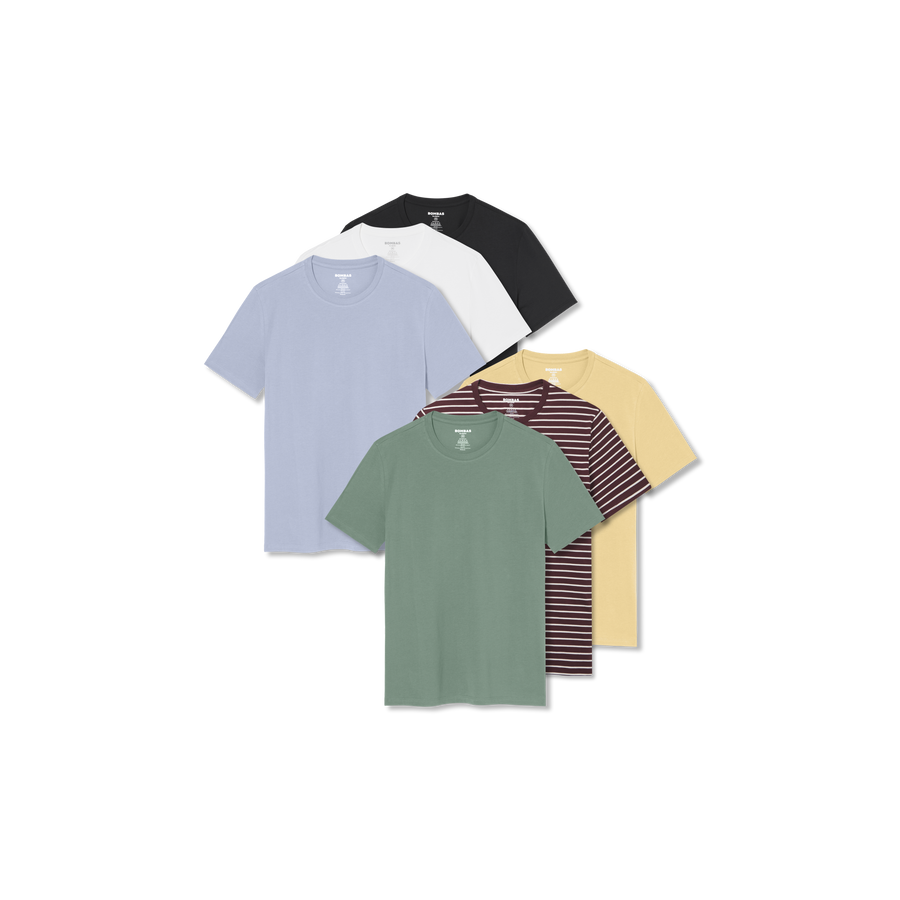 Men's Pima Cotton Crew Neck T-Shirt 6-Pack - Weekend Cut