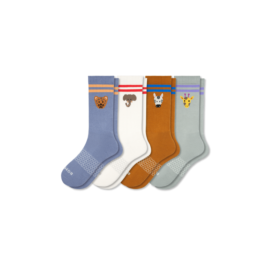 Women's Safari Stripe Calf Sock 4-Pack - Cozy Studio Pair
