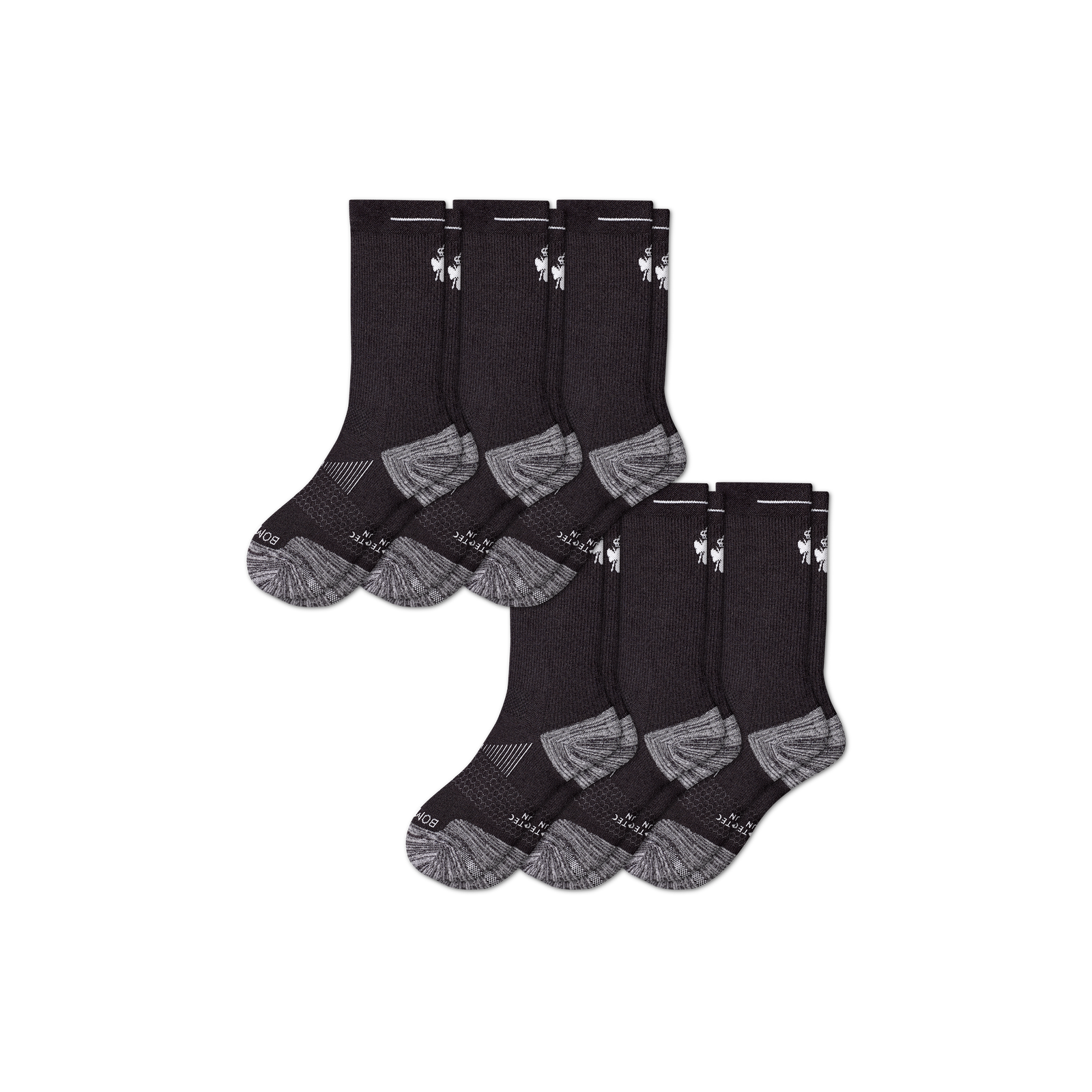 Men's Running Calf Sock 6-Pack - black-bee - 21