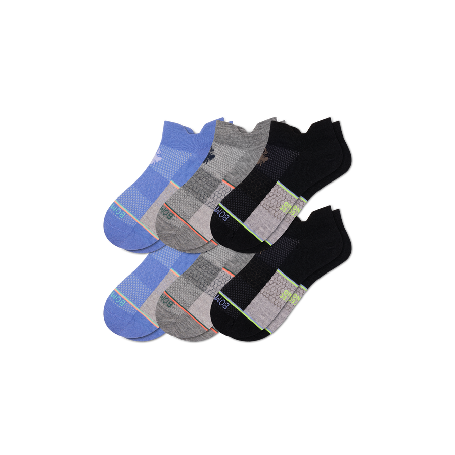 Men's UltraLite Sport Merino Wool Blend Ankle Sock 6-Pack - Cushion Recovery Support