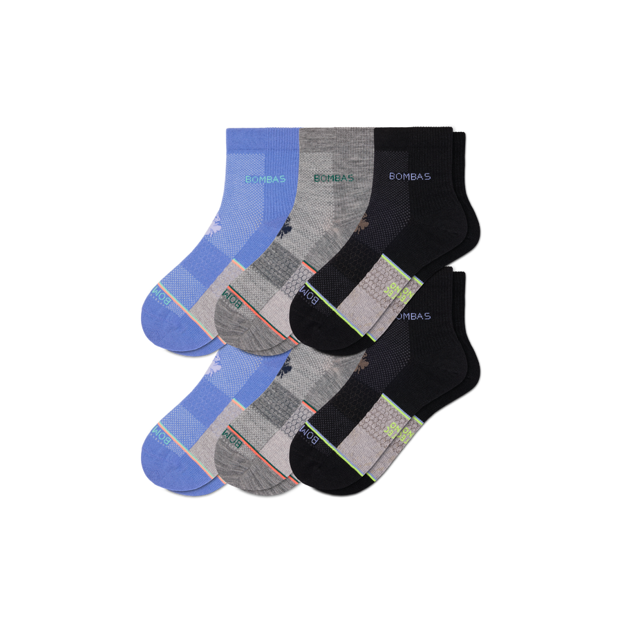 Men's UltraLite Sport Merino Wool Blend Quarter Sock 6-Pack - Fresh Crew Wear