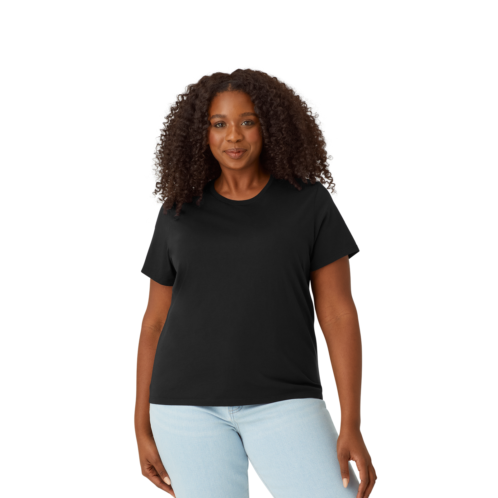 Women's Pima Cotton Crew Neck T-Shirt 6-Pack - black - 27