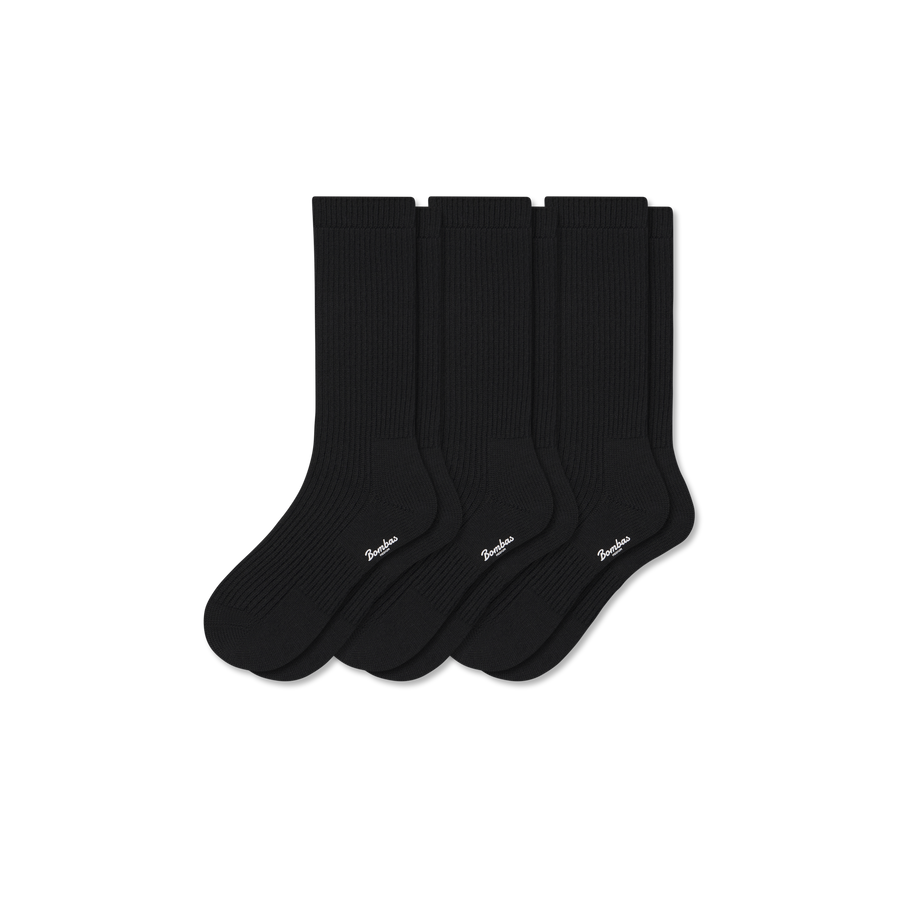 Men's Merino Cashmere Blend Fine Rib Calf Sock 3-Pack - Steady Studio Pair