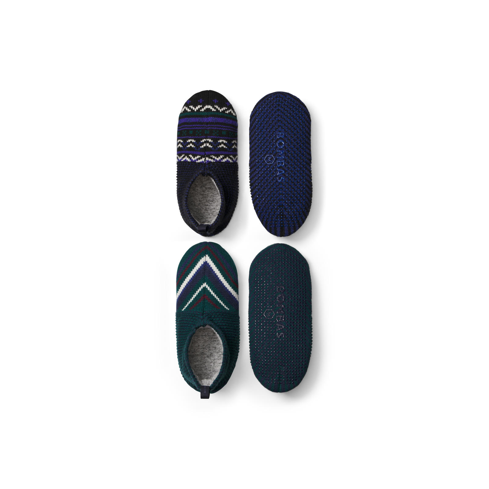 Men's Gripper Slipper 2-Pack - Black x Teal Pine L