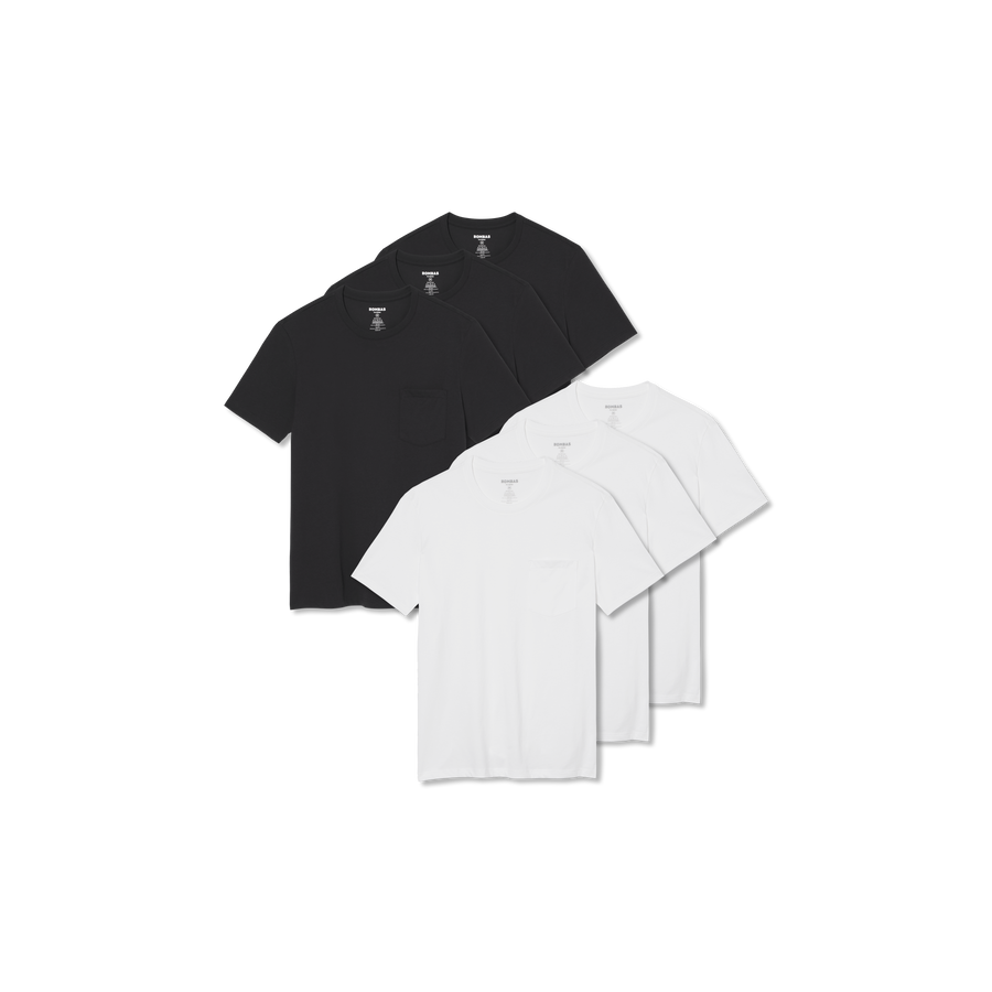 Men's Pima Cotton Pocket Crew Neck T-Shirt 6-Pack - Premium Crew Style