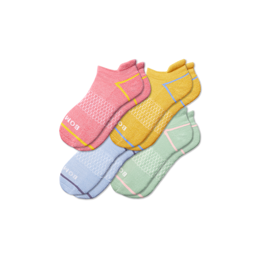 Women's Border Stripe Ankle Sock 4-Pack - Easy Everyday Fit