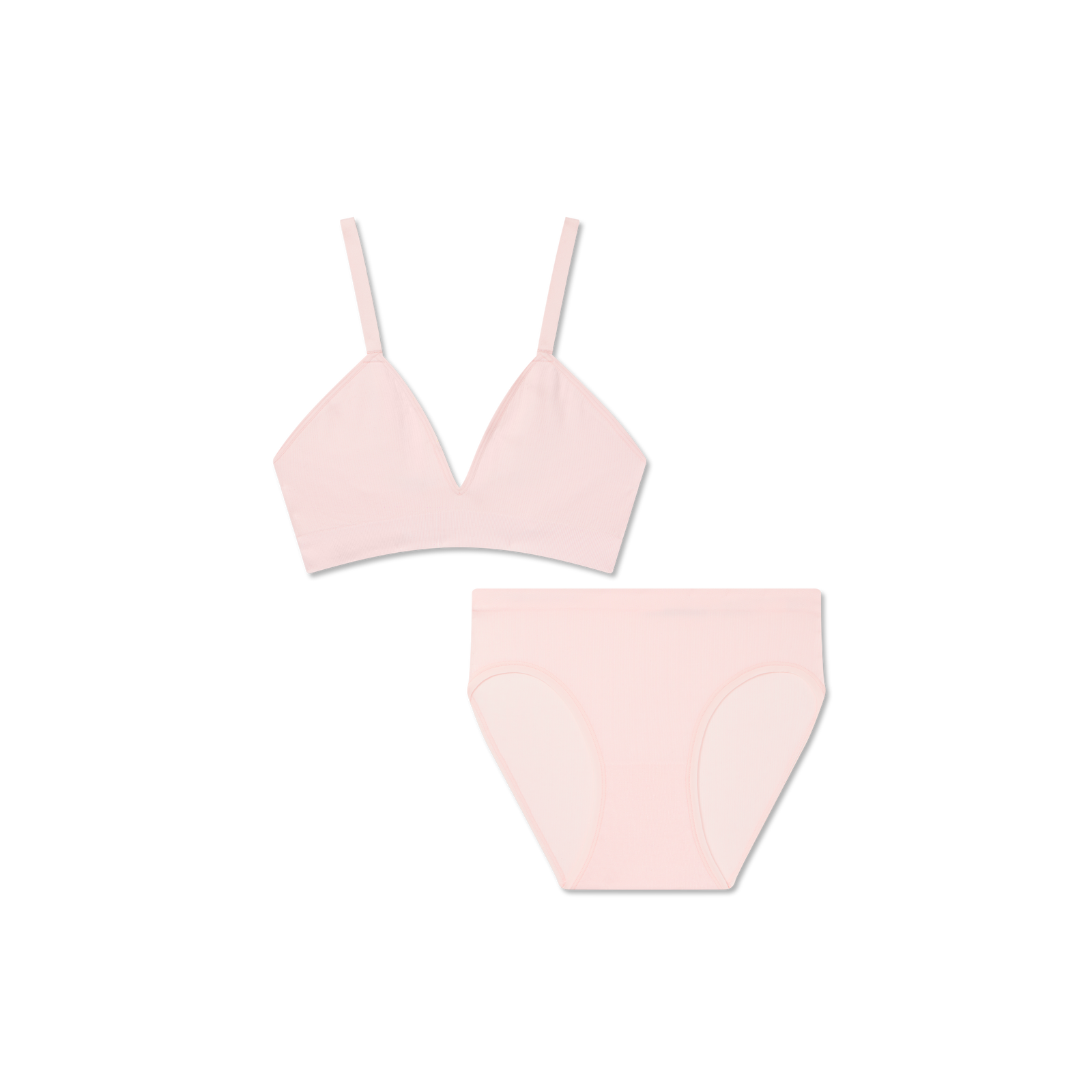Women's Seamless Triangle Bralette + Brief Pack - Blush L