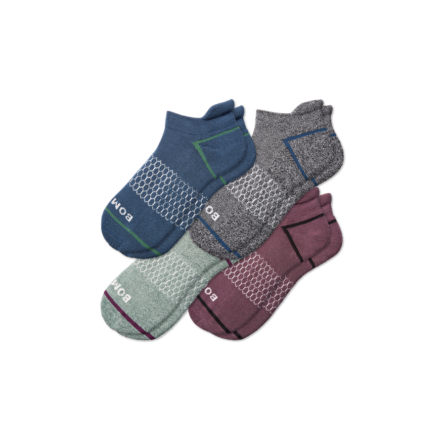 Men's Border Stripe Ankle Sock 4-Pack - Smooth Hike Cushion