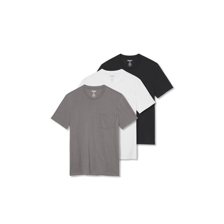 Men's Pima Cotton Pocket Crew Neck T-Shirt 3-Pack - Weekend Crew Ready