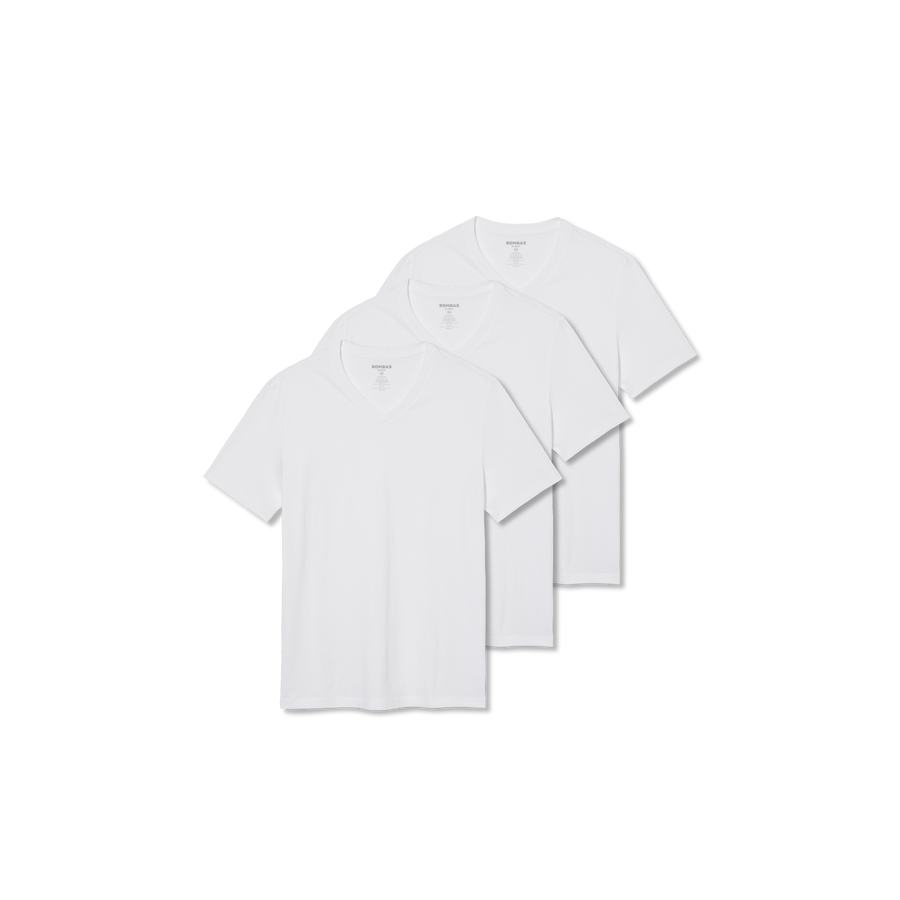 Men's Pima Cotton V-Neck T-Shirt 3-Pack - Pima Lounge Fit