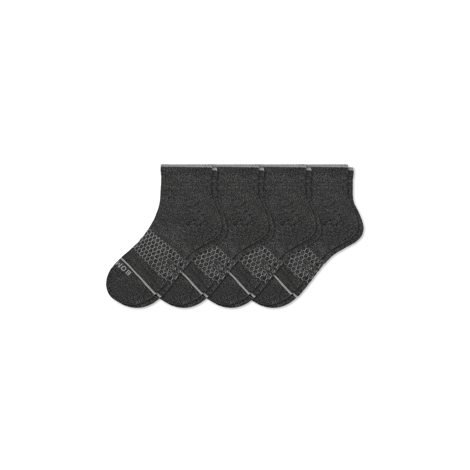 Merino Wool Blend Quarter Sock 4-Pack - dark charcoal L