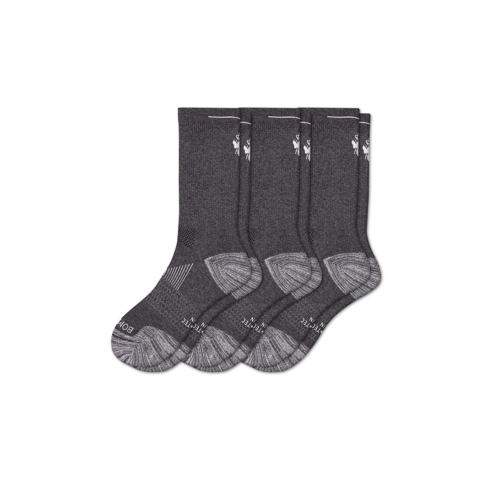 Running Calf Sock 3-Pack - charcoal with bee L