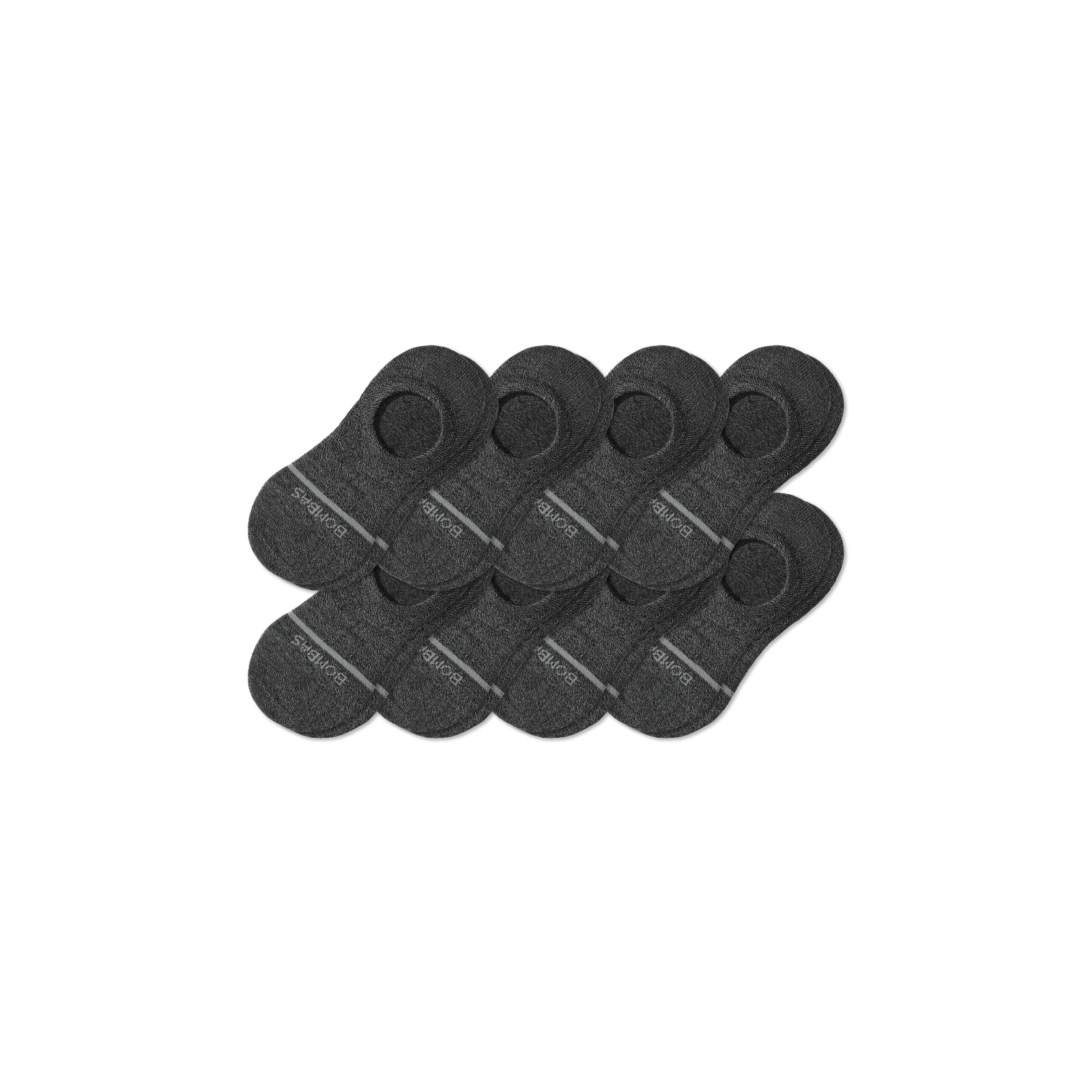 Lightweight Merino Wool Blend No Show Sock 8-Pack - charcoal L