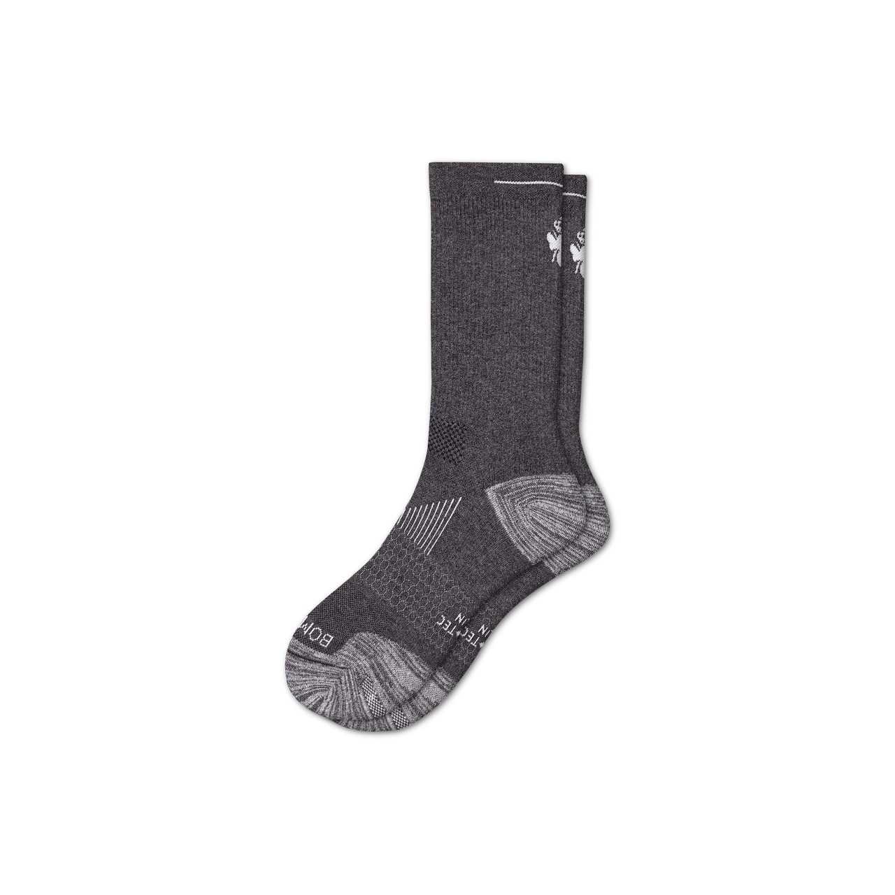 Women's Running Calf Sock - charcoal-with-bee - 50