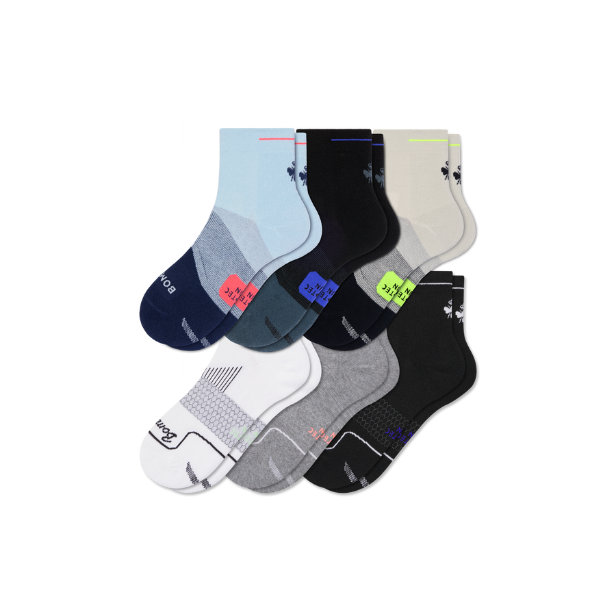 Men's Run Quarter Sock 6-Pack - Breathable Everyday Pair