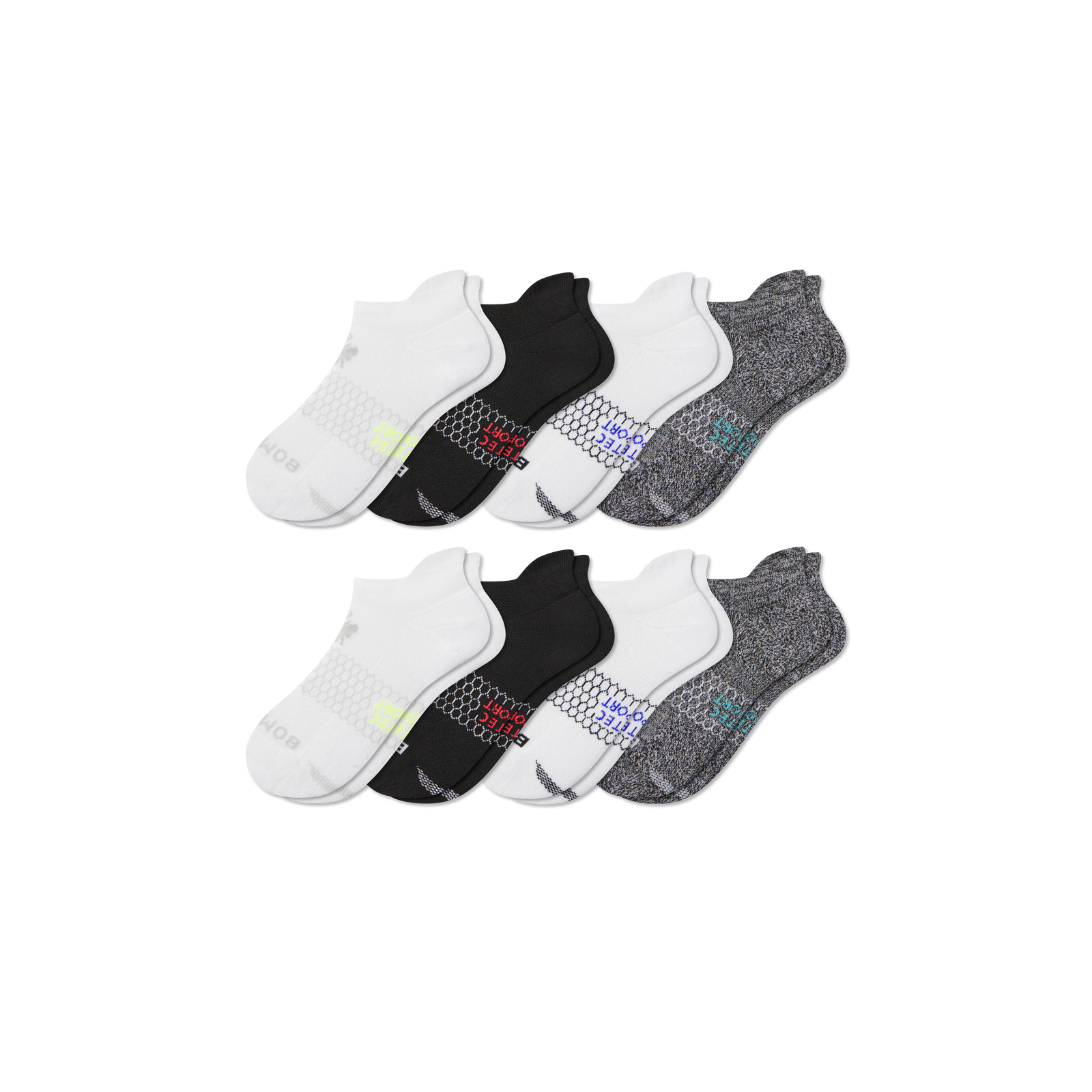 Youth All Sport Ankle Sock 8-Pack - Core Mix L