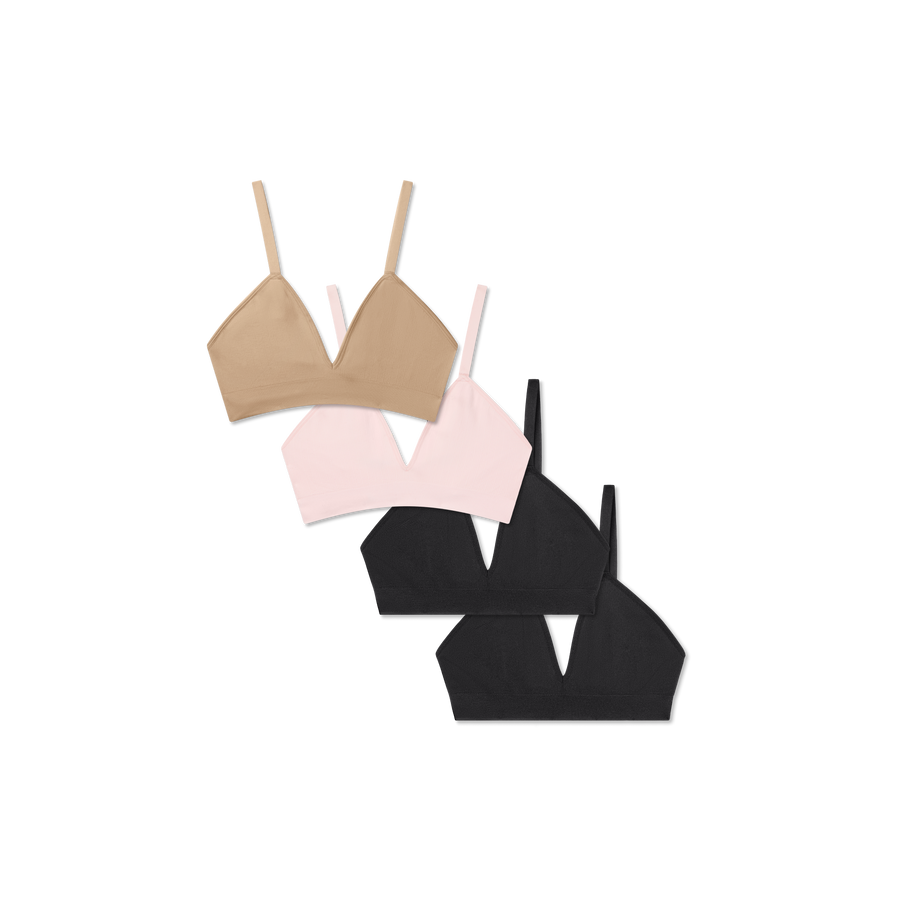 Women's Seamless Triangle Bralette 4-Pack - Easy Fit Layer