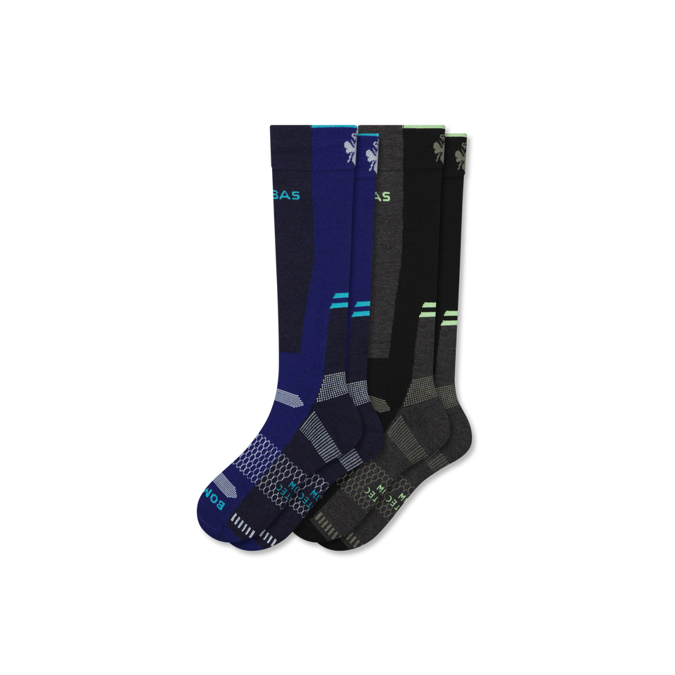 Men's Mid-Cushion Merino Wool Blend Ski & Snowboard Sock 2-Pack - Cosmic Night Mix L