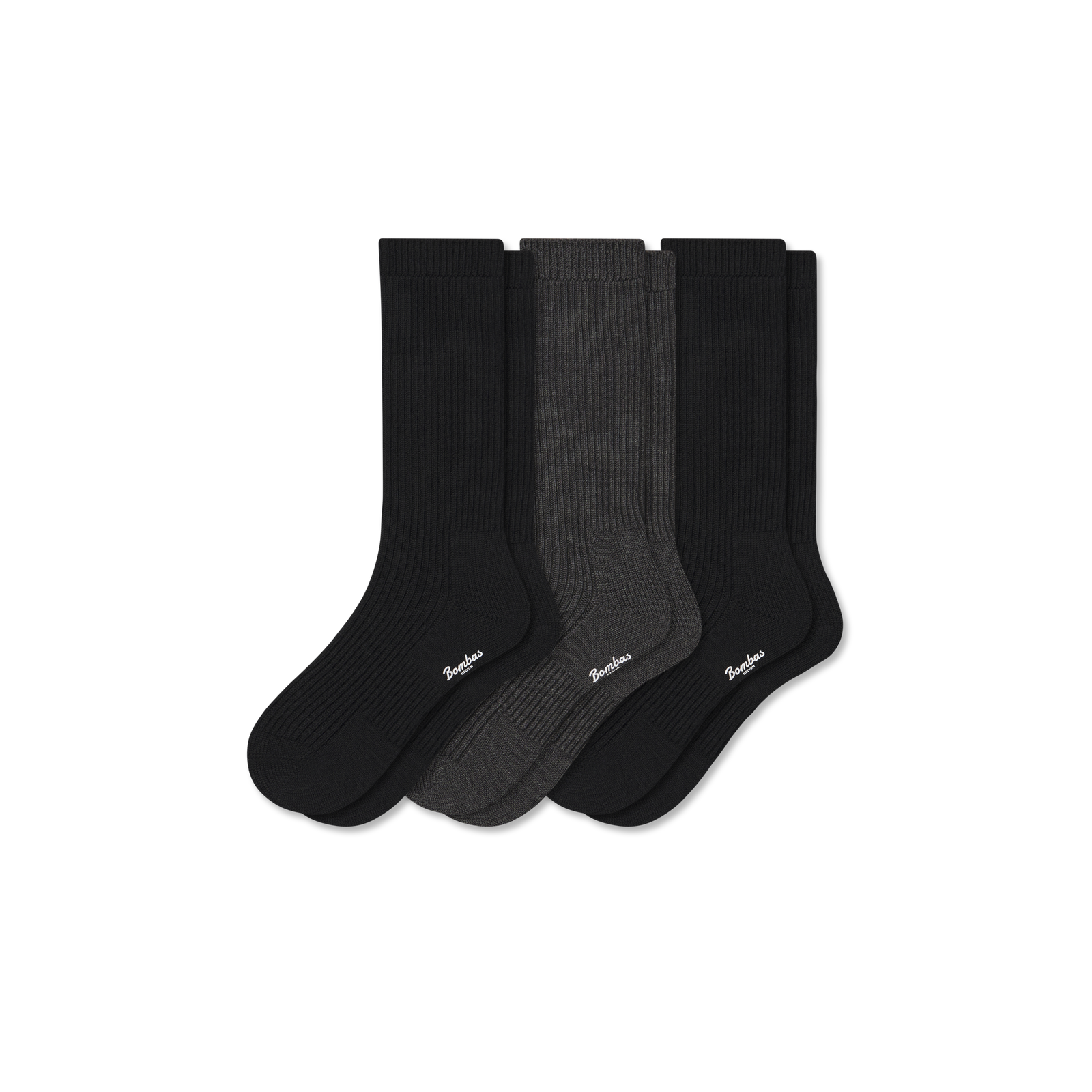 Women's Merino Cashmere Blend Calf Sock 3-Pack - Dark Mix L