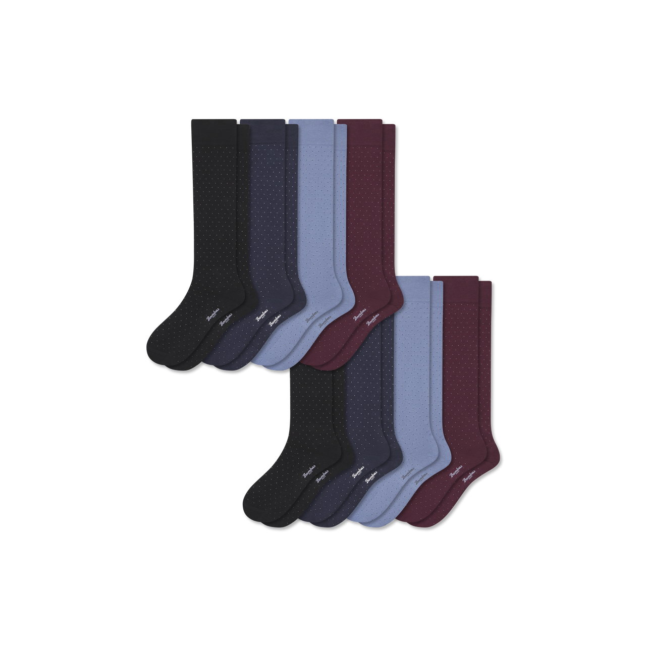 Men's Dress Over the Calf Sock 8-Pack - dot mix