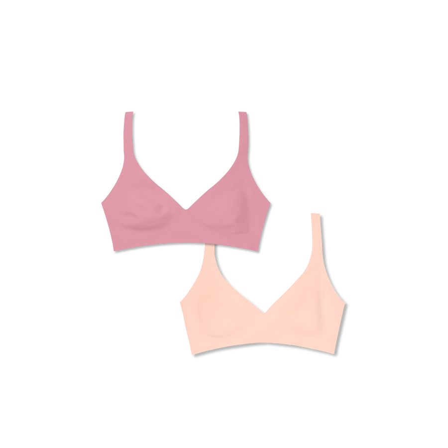 Women’s No Show Plunge Bralette 2-Pack - Classic Weekend Support