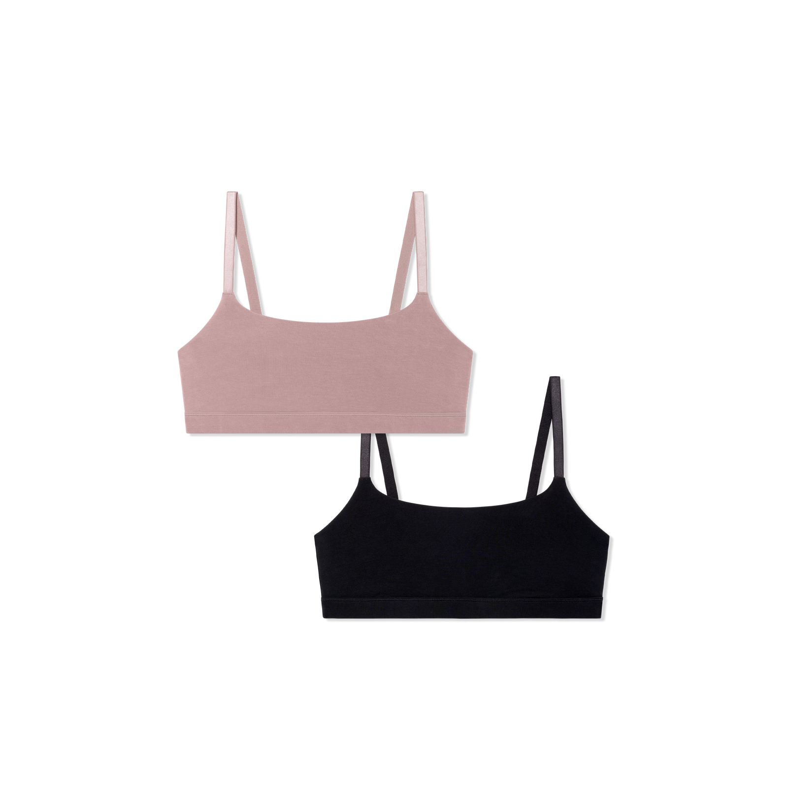 Women's Super Soft Scoop Bralette 2-Pack - Dusty Mauve x Black L