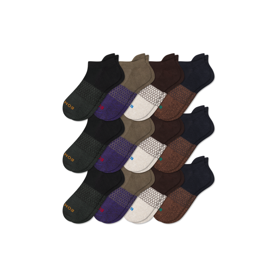 Men's Marl Ankle Sock 12-Pack - Breathable Hike Step