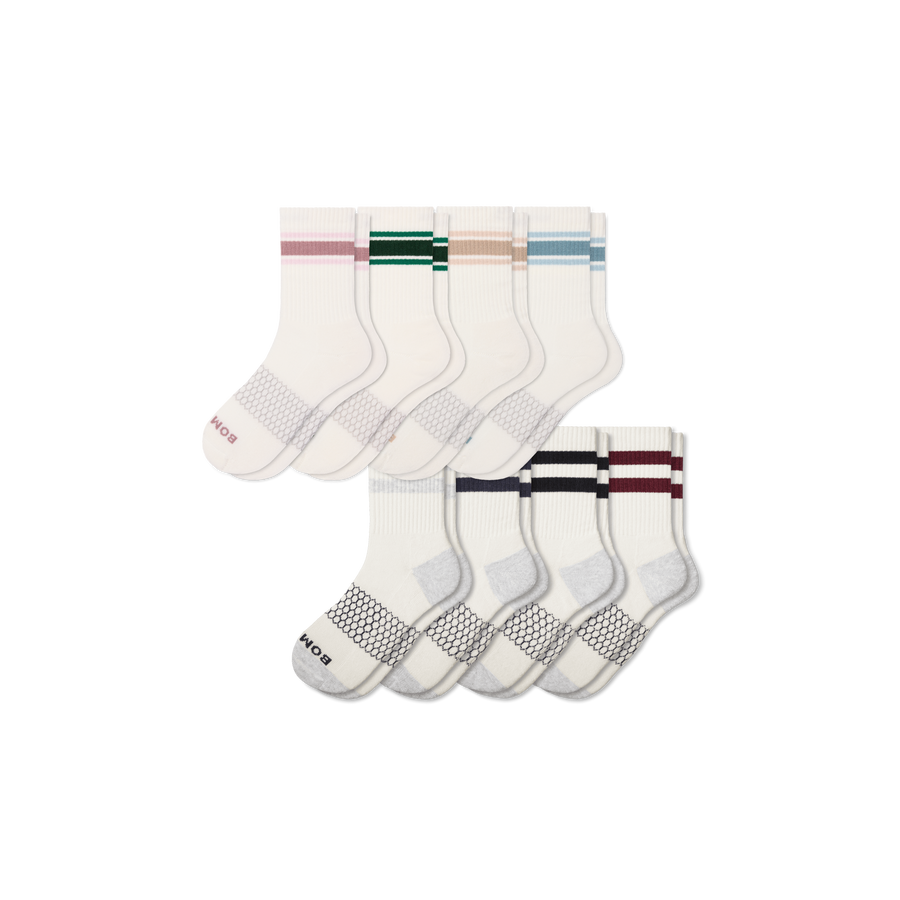 Women's Vintage Stripes Half Calf Sock 8-Pack - Everyday Low Cut Fit