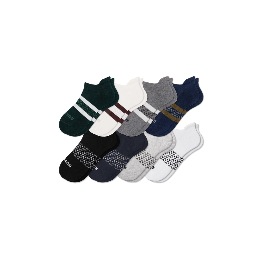 Men's Solids Ankle Sock 8-Pack - Breathable Office Step