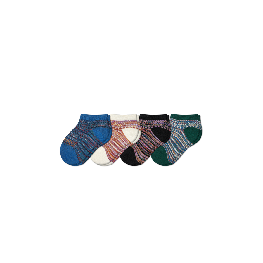 Toddler Lightweight Mosaic Ankle Sock 4-Pack - Everyday Home Cushion