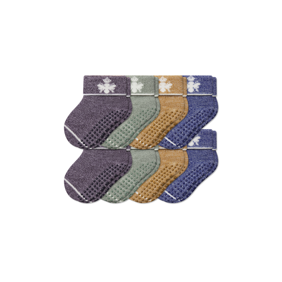Baby Merino Wool Blend Gripper Calf Sock 8-Pack (6-12 Months) - Run No Show Fit
