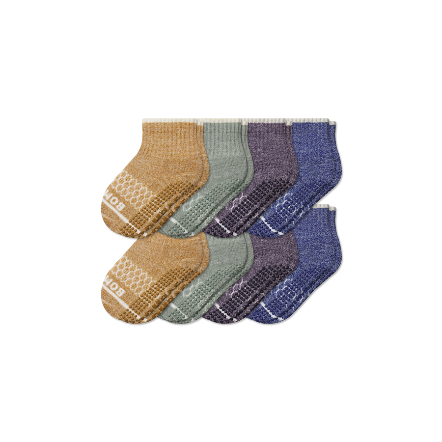 Toddler Merino Wool Blend Gripper Calf Sock 8-Pack - Comfort Shift Wear