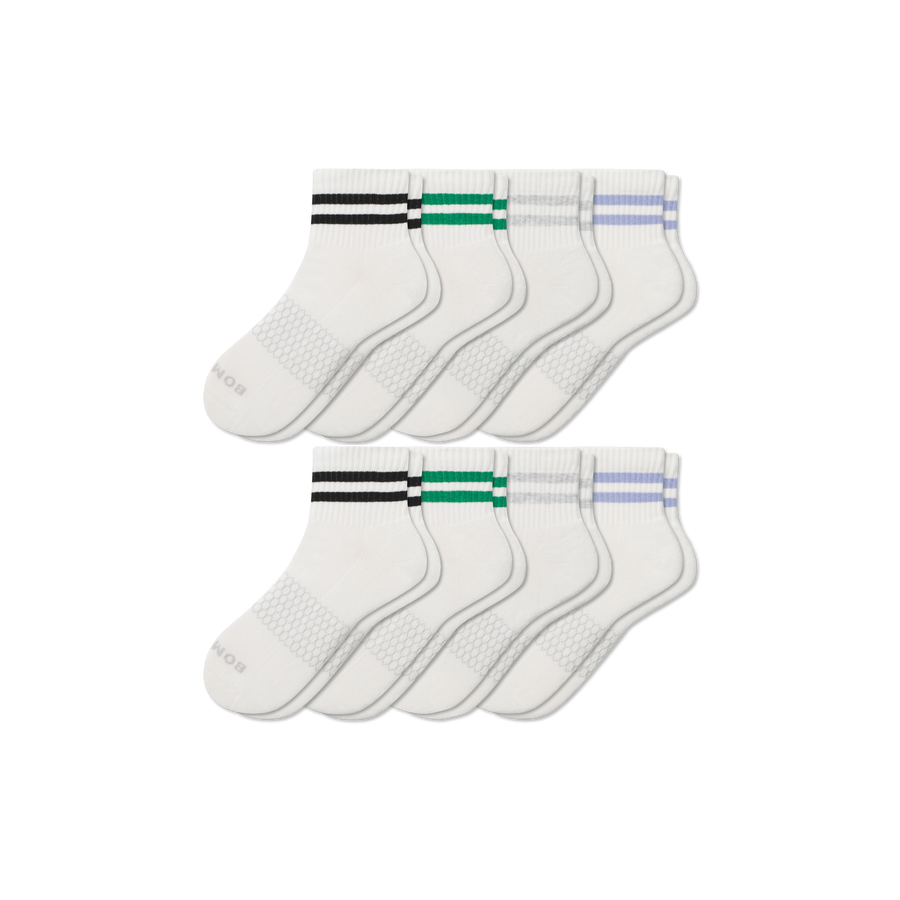 Men's Vintage Stripes Quarter Sock 8-Pack - Classic Recovery Comfort