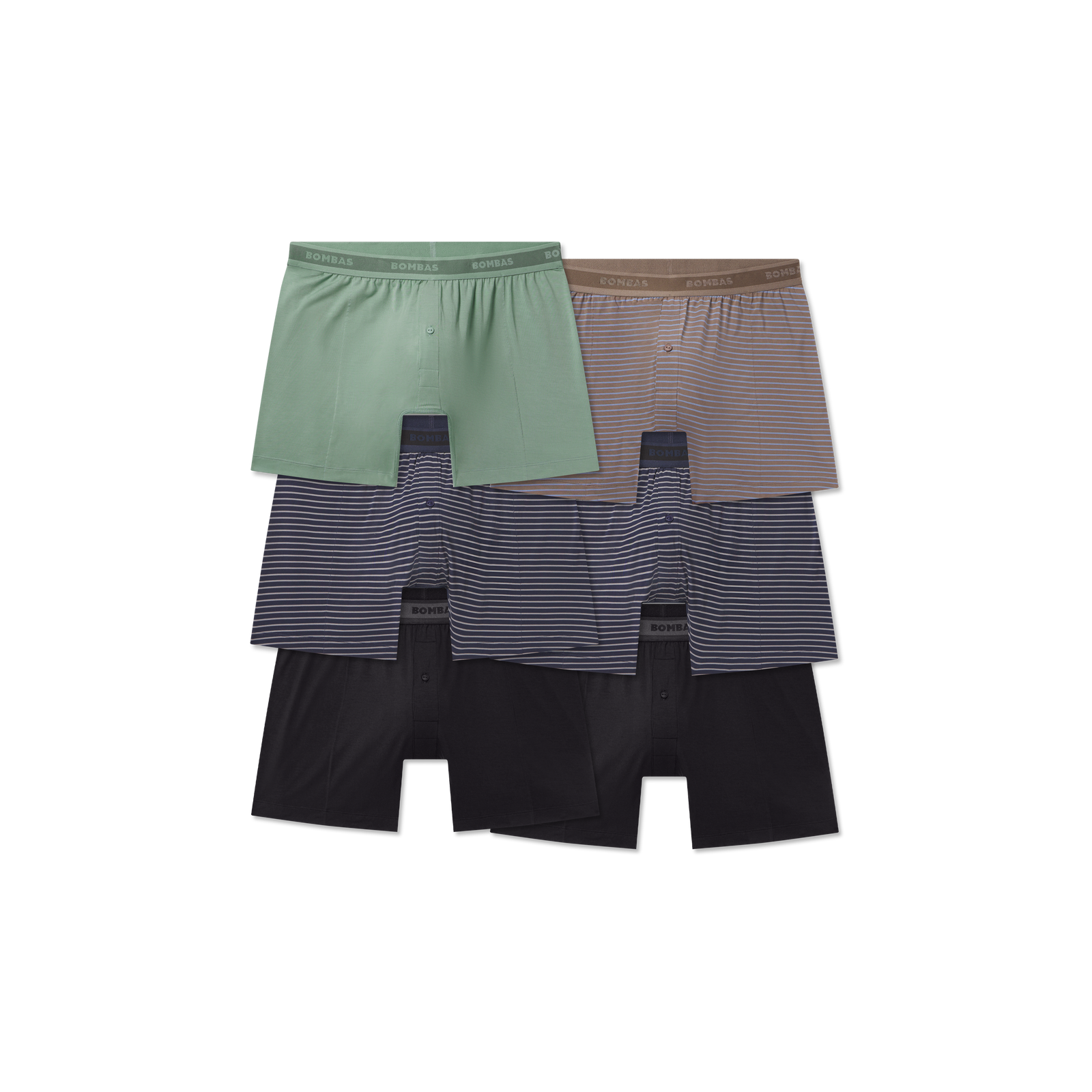 Men's Soft Flex Slim Boxer 6-Pack - Grey Sage Core Mix L